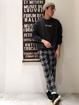 「Discoat Parisien」｜「アイテム（ニットキャップ/ビーニー）」を使った、Discoat  men'sさん（メンズ・172cm）の秋コーディネート