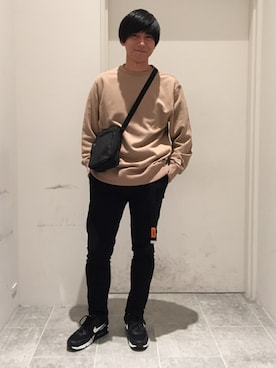 「NIKE（ナイキ）のアイテム（バッグ）」を使った、Discoat  men'sさん（メンズ・170cm）の冬コーディネート