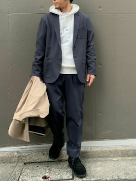 「Discoat Parisien」｜「アイテム（スラックス）」を使った、Discoat  men'sさん（メンズ・170cm）の冬コーディネート