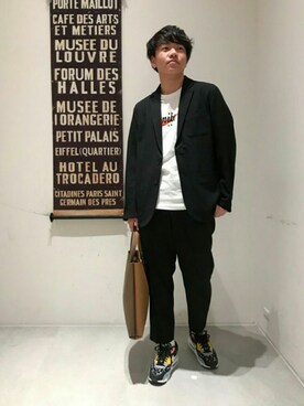「Discoat Parisien」｜「アイテム（スラックス）」を使った、Discoat  men'sさん（メンズ・176cm）の春コーディネート