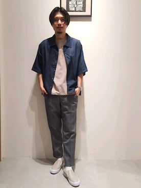 「SLACK FOOTWEAR（スラックフットウェア）のアイテム」を使った、Discoat  men'sさん（メンズ・176cm）の春コーディネート