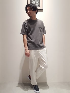 「SLACK FOOTWEAR（スラックフットウェア）のアイテム」を使った、Discoat  men'sさん（メンズ・176cm）の夏コーディネート