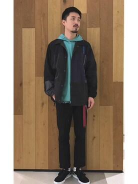 「PUMA」｜「アイテム（マウンテンパーカー）」を使った、Takahiro_miwaさん（メンズ・180cm）の春コーディネート