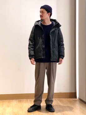 「ゆるニット」｜「アイテム（ダウンジャケット/コート）」を使った、Takahiro_miwaさん（メンズ・180cm）の冬コーディネート