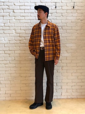 「BIG MAC（ビッグマック）のアイテム（スラックス）」を使った、Takahiro_miwaさん（メンズ・180cm）の秋コーディネート
