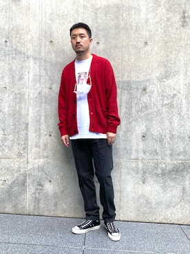 「ニットカーディガン」｜Takahiro_miwaさん（メンズ・180cm・20代）の秋コーディネート