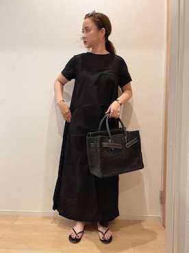 「SEA（シー）のアイテム（かごバッグ）」を使った、KANさん（レディース・156cm）の春コーディネート