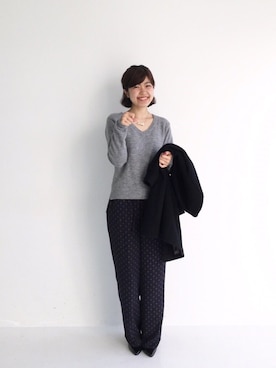 「おうちスタイル」｜「アイテム（その他アウター）」を使った、tama_hacoさん（レディース・160cm）の冬コーディネート