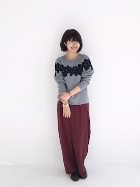 「タッセルローファー」｜tama_hacoさん（レディース・160cm）の冬コーディネート