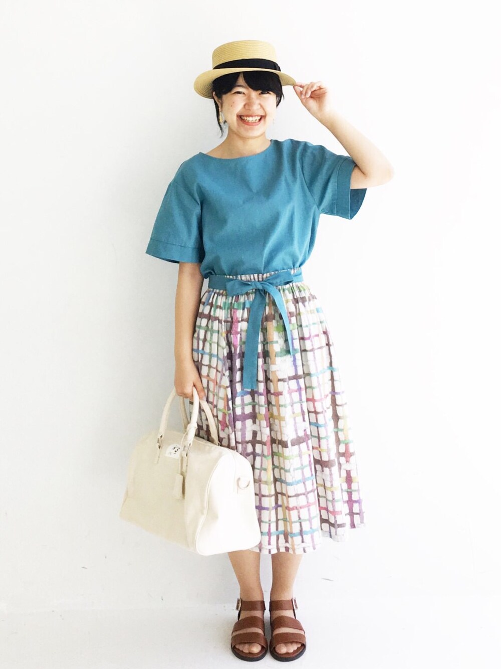 tama_hacoさんの「京都の浴衣屋さんと作った浴衣生地のスカート（haco!）」を使ったコーディネート