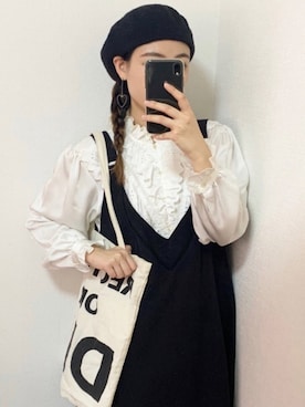 「MERLOT（メルロー）のアイテム（ワンピース）」を使った、  ｃｏｃｏさん（レディース・160cm）の春コーディネート