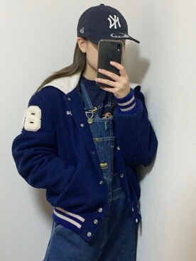 「OSHKOSH（オシュコシュ）のアイテム（サロペット/オーバーオール）」を使った、  ｃｏｃｏさん（レディース・160cm）の冬コーディネート