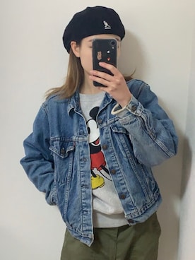 「ミッキー」｜「アイテム（ハンチング/ベレー帽）」を使った、  ｃｏｃｏさん（レディース・160cm）の春コーディネート