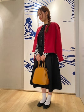 「スタッフコーデ」｜「アイテム（ワンピース/ドレス）」を使った、アニエスベー池袋西武店さん（レディース・155cm）の秋コーディネート