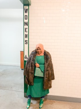 「asos（エイソス）のアイテム（その他アウター）」を使った、Latoya Bahiyah Boydさん（レディース・153cm）の春コーディネート