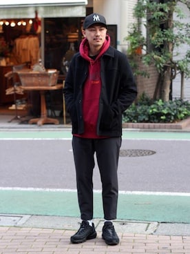 「bukht（ブフト）のアイテム」を使った、KENTAさん（メンズ・183cm）の冬コーディネート