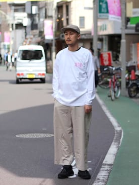 「bukht」｜「アイテム（帽子）」を使った、KENTAさん（メンズ・183cm）の春コーディネート