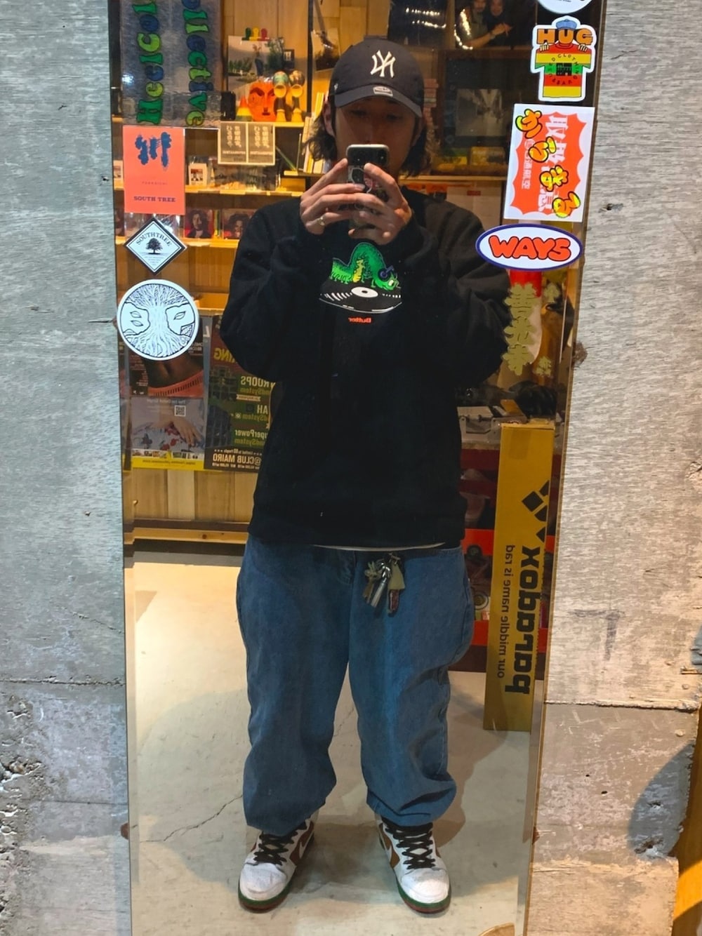 「今日のコーデ、スケータースタイル、スケーター、SK8　、skater、ストリート、ストリートコーデ、street、streetstyle、stylesample」｜「'47の【47Brand】Yankees Jigsaw '47 MVP（キャップ、ブルー系）」を使った、TKKさん（メンズ・174cm）の冬コーディネートの1枚目の写真