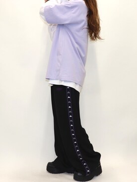 Kappa カッパ の Kappa カッパ ライントラックパンツ サイドテープワイドパンツ その他パンツ Wear