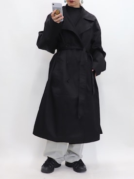 「PUMA」｜「アイテム（トレンチコート）」を使った、さんなさん（レディース・163cm）の秋コーディネート