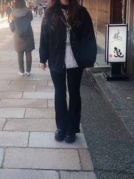 「MERLOT（メルロー）のアイテム（その他アウター）」を使った、さんなさん（レディース・163cm）の秋コーディネート
