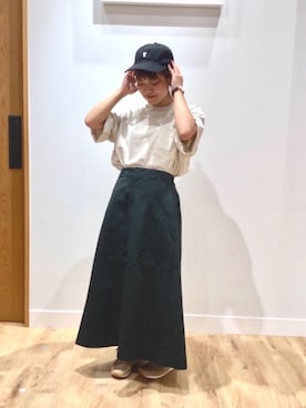 「coen（コーエン）のアイテム（キャップ）」を使った、coen ﾅｶﾑﾗさん（レディース・154cm）の夏コーディネート