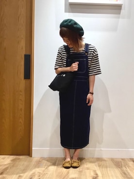 「coenスタッフスタイリング」｜「アイテム（ハンチング/ベレー帽）」を使った、coen ﾅｶﾑﾗさん（レディース・154cm）の夏コーディネート