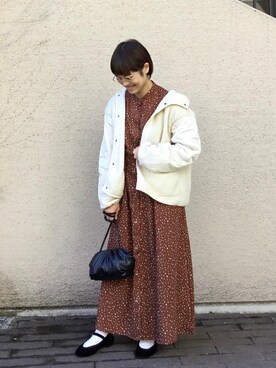 「秋トレンド2021」｜「アイテム（マウンテンパーカー）」を使った、coen ﾅｶﾑﾗさん（レディース・153cm）の秋コーディネート