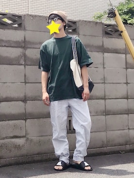 「RIPNDIP（リップンディップ）のアイテム（サンダル）」を使った、kkさん（メンズ・170cm）の夏コーディネート