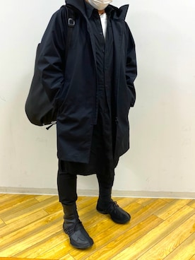「Yohji Yamamoto（ヨウジヤマモト）のアイテム（ブーツ）」を使った、spyairtoさん（メンズ・172cm）の冬コーディネート