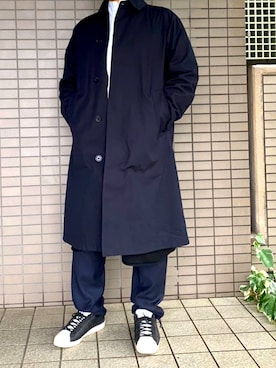 「Y's（ワイズ）のアイテム（スニーカー）」を使った、spyairtoさん（メンズ・172cm）の冬コーディネート