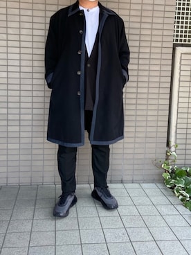 「Y's（ワイズ）のアイテム（ステンカラーコート）」を使った、spyairtoさん（メンズ・172cm）の春コーディネート