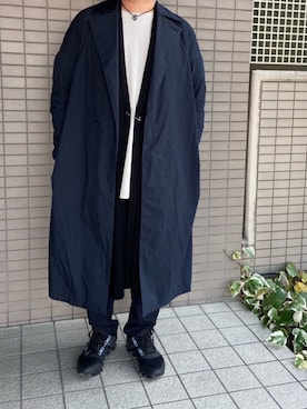 「SHINYAKOZUKA（シンヤコヅカ）のアイテム（トレンチコート）」を使った、spyairtoさん（メンズ・172cm）の春コーディネート