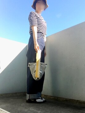 「Johanna Gullichsen（ヨハンナグリクセン）のアイテム（ハンドバッグ）」を使った、うた♪さん（レディース・163cm）の夏コーディネート