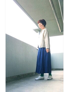 「SM2（エスエムツー）のアイテム（ノーカラージャケット）」を使った、うた♪さん（レディース・163cm）の秋コーディネート