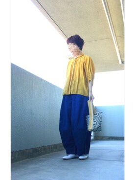 「Johanna Gullichsen（ヨハンナグリクセン）のアイテム（ハンドバッグ）」を使った、うた♪さん（レディース・163cm）の秋コーディネート