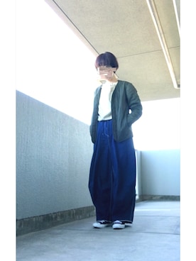 「シンプルおしゃれが好き」｜「アイテム（ミリタリージャケット）」を使った、うた♪さん（レディース・163cm）の秋コーディネート