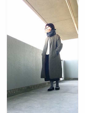「R&D.M.Co OLDMAN’S TAILOR（オールドマンズテイラー）のアイテム（ジャケット/アウター）」を使った、うた♪さん（レディース・163cm）の冬コーディネート