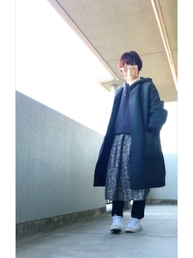 「MidiUmi（ミディウミ）のアイテム（その他アウター）」を使った、うた♪さん（レディース・163cm）の冬コーディネート