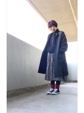 「MidiUmi（ミディウミ）のアイテム（その他アウター）」を使った、うた♪さん（レディース・163cm）の冬コーディネート