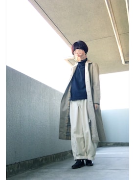 「バーバリー」｜「アイテム（スウェット）」を使った、うた♪さん（レディース・163cm）の春コーディネート