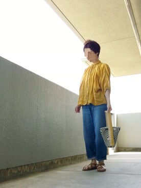 「Johanna Gullichsen（ヨハンナグリクセン）のアイテム（ハンドバッグ）」を使った、うた♪さん（レディース・163cm）の夏コーディネート