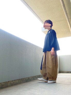 「UNIQLO（ユニクロ）のソフトコットンギャザーブラウス（7分袖）（シャツ/ブラウス）」を使った、うた♪さん（レディース・163cm）の春コーディネート
