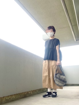 「Gauze#（ガーゼ）のアイテム」を使った、うた♪さん（レディース・163cm）の夏コーディネート
