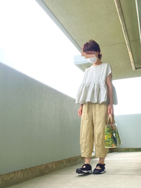 「Gauze#（ガーゼ）のアイテム」を使った、うた♪さん（レディース・163cm）の夏コーディネート