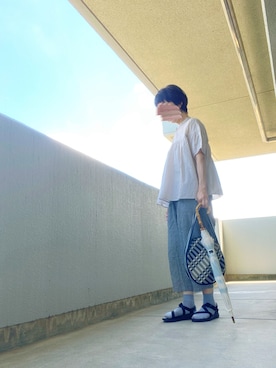 「392 plusm（サンキューニプリュスエム）のアイテム」を使った、うた♪さん（レディース・163cm）の夏コーディネート