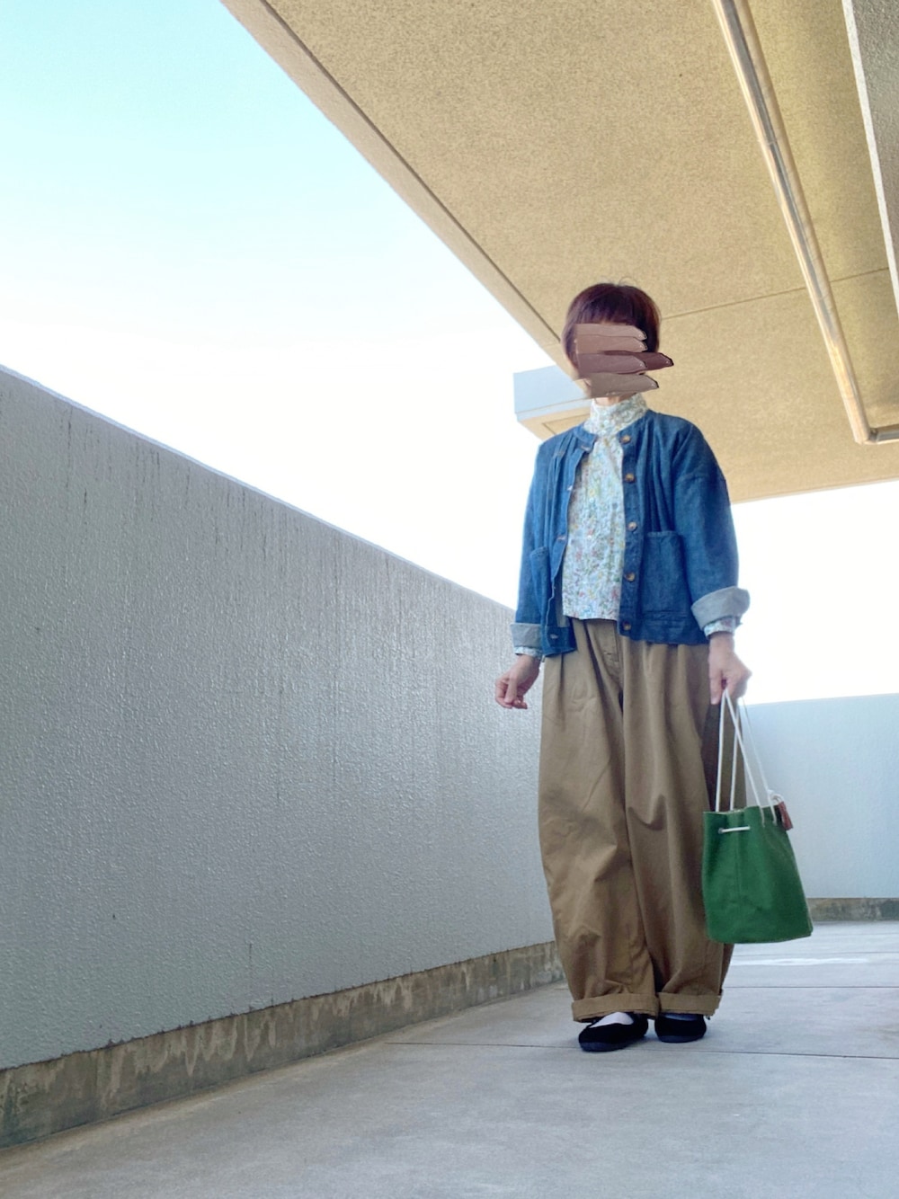 「シンプル、オトナ女子、秋コーデ、カジュアル、キレイめ、ワンストラップシューズ」｜「ubasokuのアイテム（デニムジャケット、ブルー系）」を使った、うた♪さん（レディース・163cm）の秋コーディネートの1枚目の写真