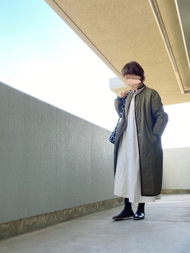「R&D.M.Co OLDMAN’S TAILOR（オールドマンズテイラー）のアイテム（ジャケット/アウター）」を使った、うた♪さん（レディース・163cm）の冬コーディネート