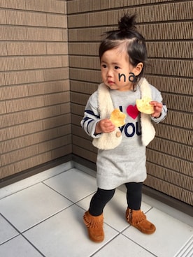 「babygap」｜「アイテム（その他アウター）」を使った、nanaさん（キッズ・80cm）の秋コーディネート