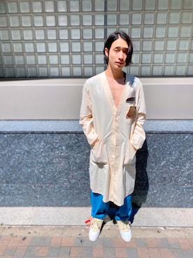 「RAF SIMONS（ラフシモンズ）のアイテム（その他アウター）」を使った、広原由也さん（メンズ・178cm）の春コーディネート